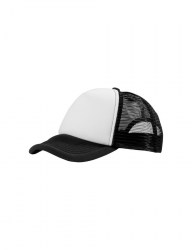 Πεντάφυλλο καπέλο με δίχτυ - Trucker μάυρο-λευκό